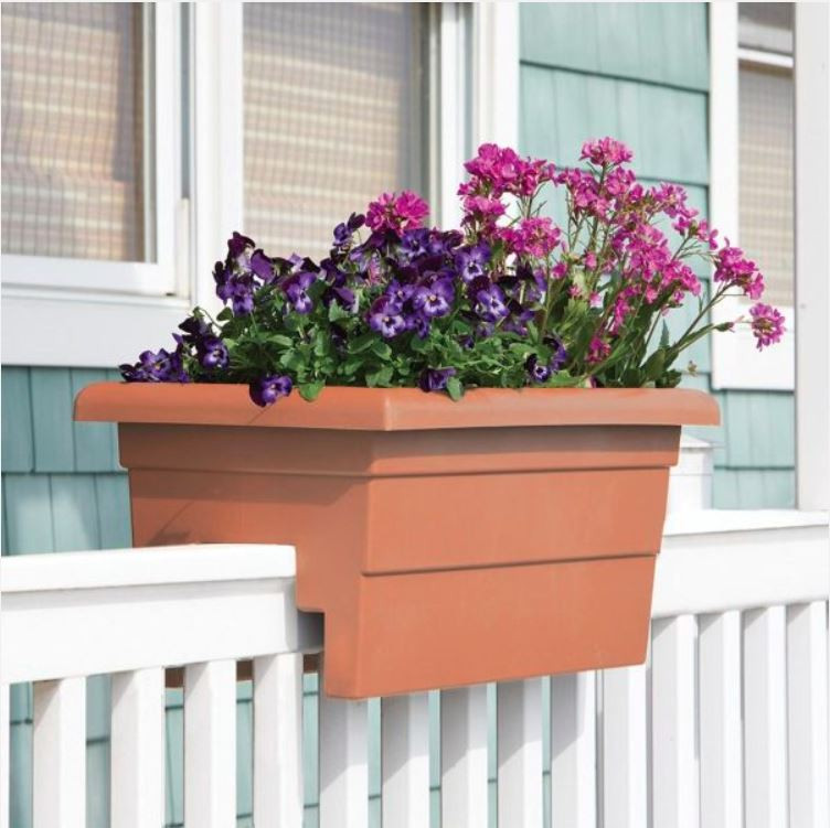 Countryside Railing Planter 2 Sizes 5 Colors