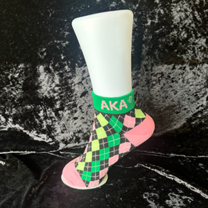 Alpha Kappa Alpha Ankle Socks - black plaid Alpha Kappa Alpha Ankle Socks - black plaid