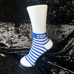 Zeta Phi Beta Ankle Socks - white striped