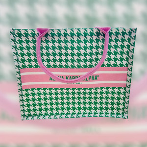 Alpha Kappa Alpha Everyday tote - houndstooth green Alpha Kappa Alpha Everyday tote - houndstooth green