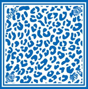 Zeta Phi Beta  Scarf - Cheetah Chapter, shield replaced by Chapter