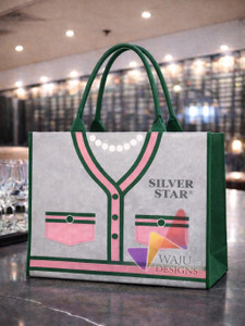 Alpha Kappa Alpha  Everyday  tote - Silver Star Cardigan medium