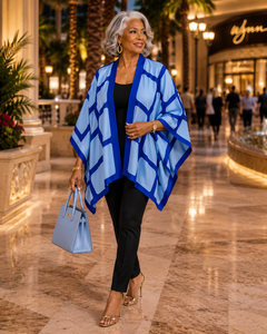Palm Court Kaftan - Royal Blue & Sky Blue | Launches 7/4
