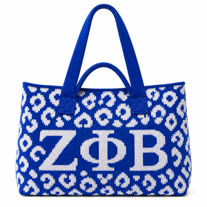 Zeta Phi Beta knit tote - cheetah | STARTS SHIPPING 9/28