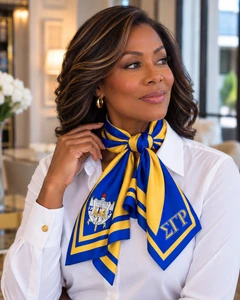 Sigma Gamma Rho Scarf- stripe block square scarf