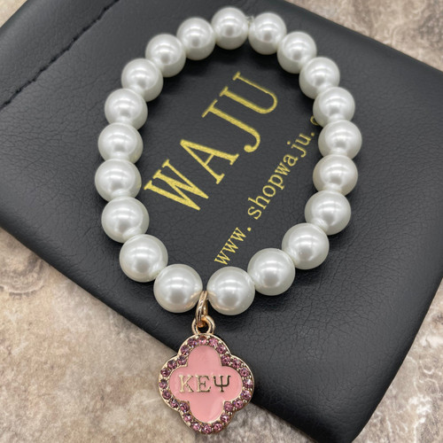 Kappa Epsilon Psi Pearl Bracelet with Charm