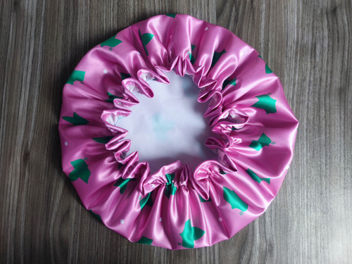 Alpha Kappa Alpha shower cap  -Ivy dots pink
