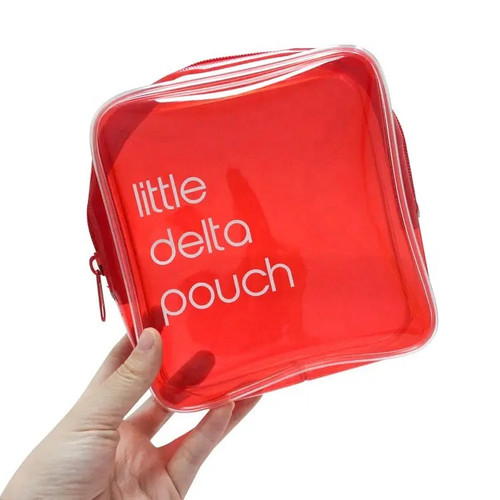 little Delta pouch- clear red