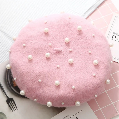 Pearl beret/Tam - light pink