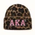Alpha Kappa Alpha fuzzy cuffed leopard beanie | ORDERS START SHIPPING 11/1