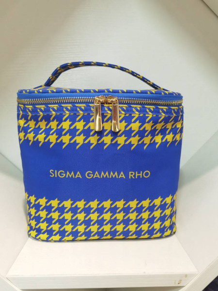 Sigma Gamma Rho lunch/cosmetic bag -Houndstooth color block