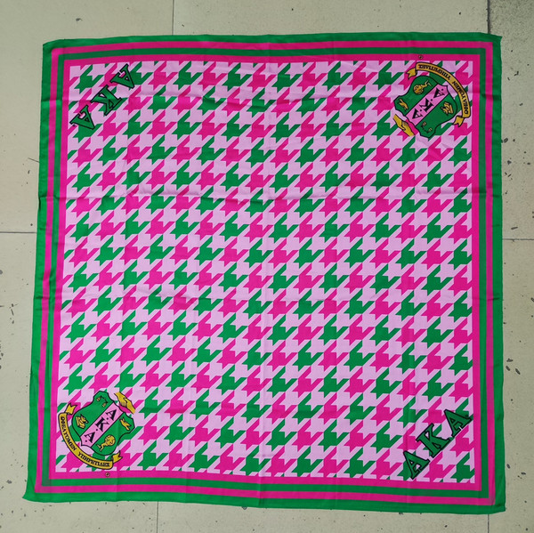 Alpha Kappa Alpha Scarf - Houndstooth pink/green/pink