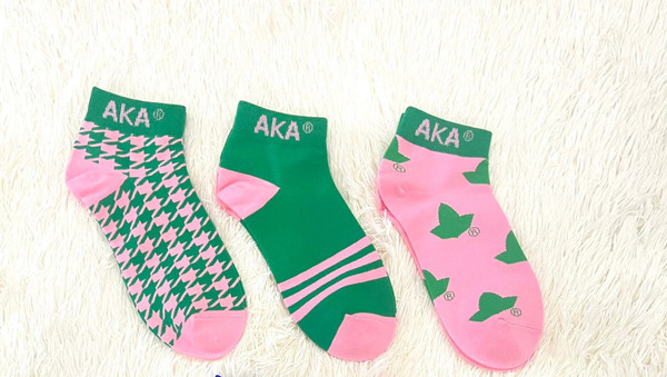 Alpha Kappa Alpha Ankle Socks - ivy print
