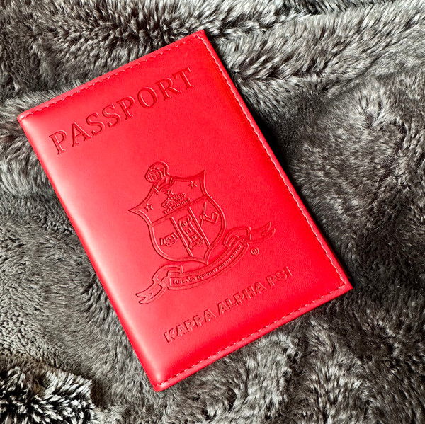 Passport Cover - KAP red PU Leather