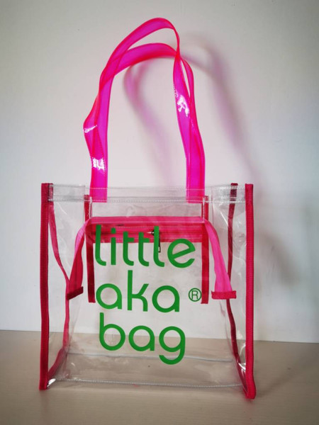 little AKA bag - clear with pink handles