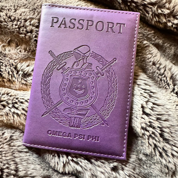 Passport Cover - Omega Psi Phi Purple PU