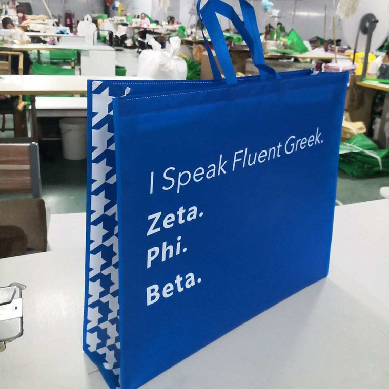Zeta Phi Beta shopping bag - I speak houndstooth side