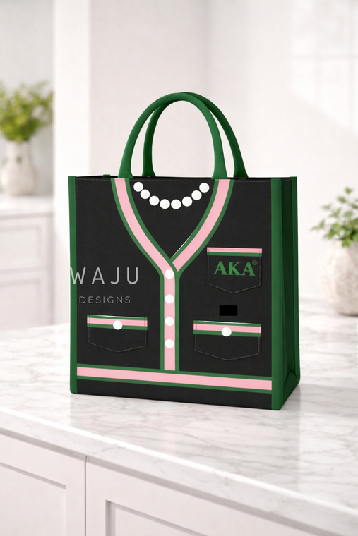 Alpha Kappa Alpha  Everyday  tote - Black Cardigan medium