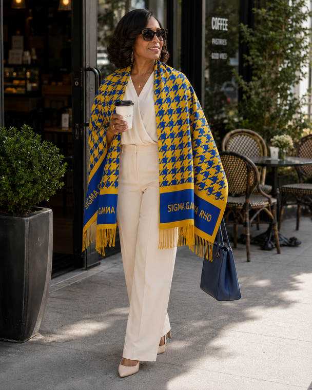 Sigma Gamma Rho  Shawl- houndstooth