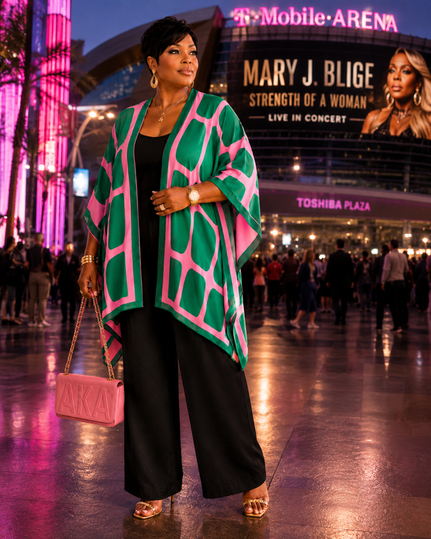 Palm Court Kaftan - Pink & Green| SHIPS STARTING 8/4