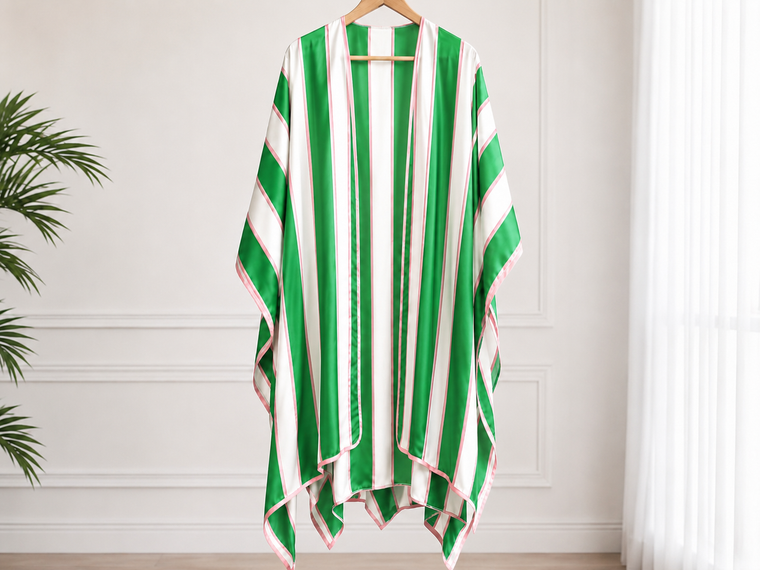 Lagos Stripe Kaftan - Pink & light Green