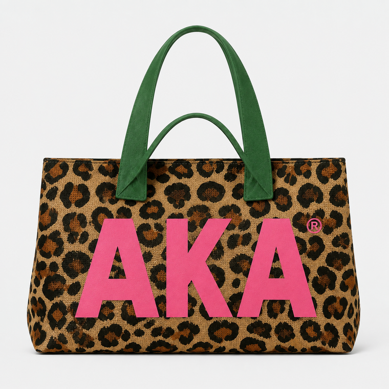 Alpha Kappa Alpha knit tote -AKA Leopard | SHIP START 9/24
