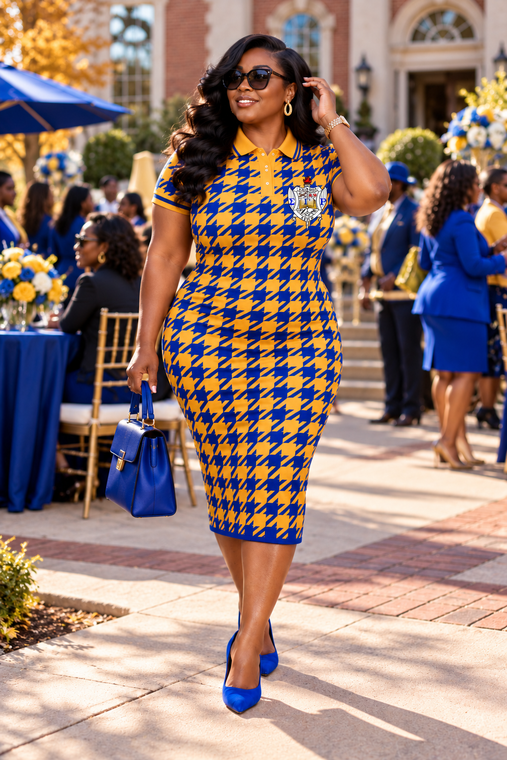 Sigma Gamma Rho Polo dress - houndstooth | ORDERS START SHIPPING 10/28