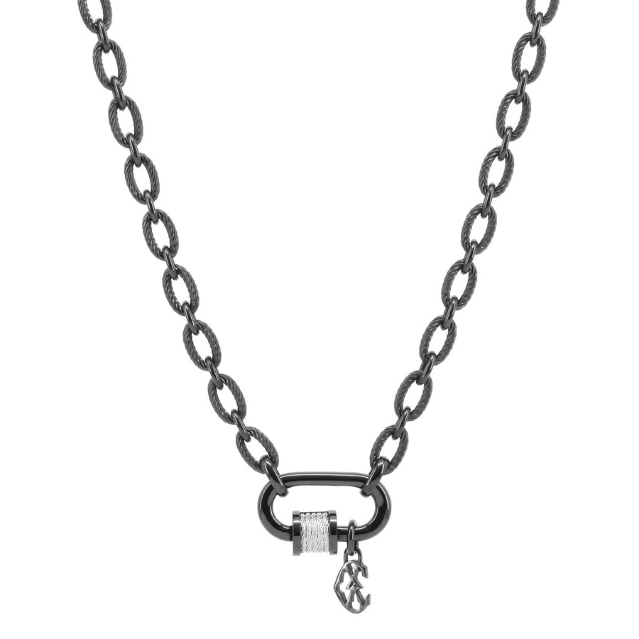 Charriol Steel Forever™ Lock Necklace Black