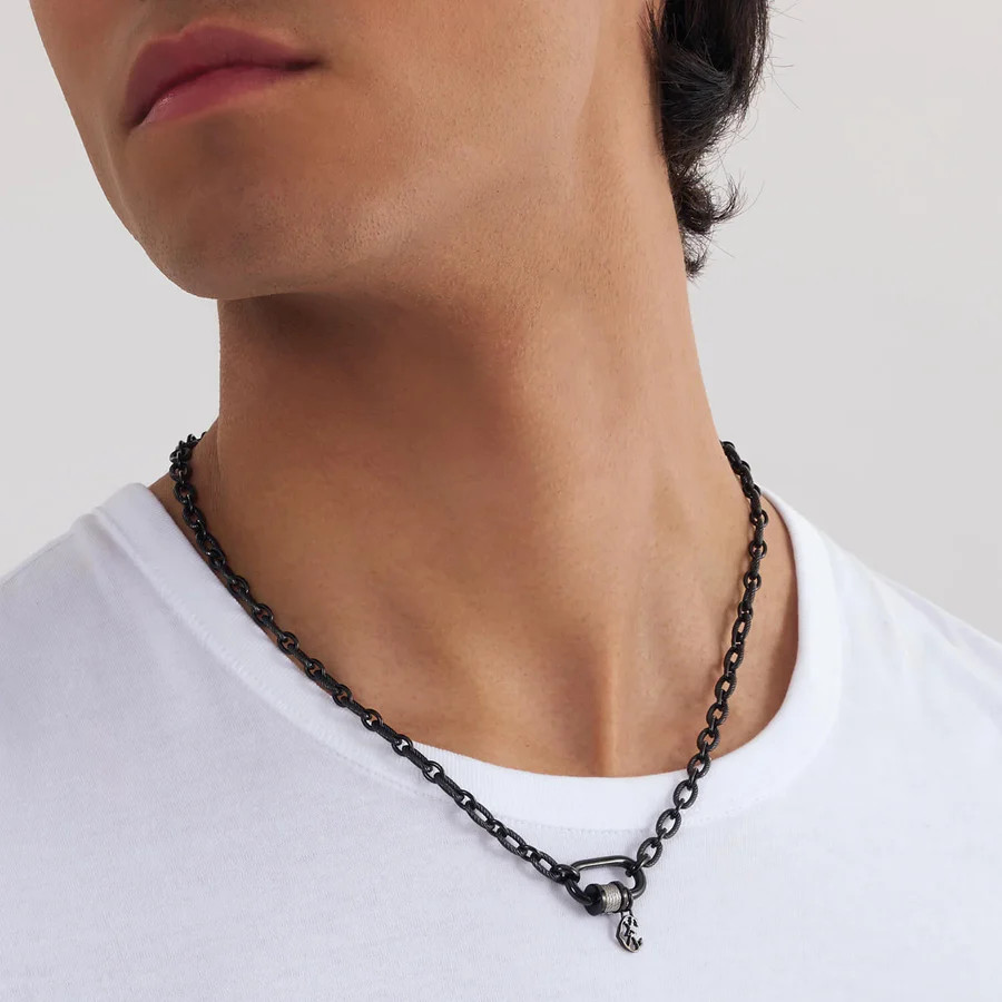 Charriol Steel Forever™ Lock Necklace Black
