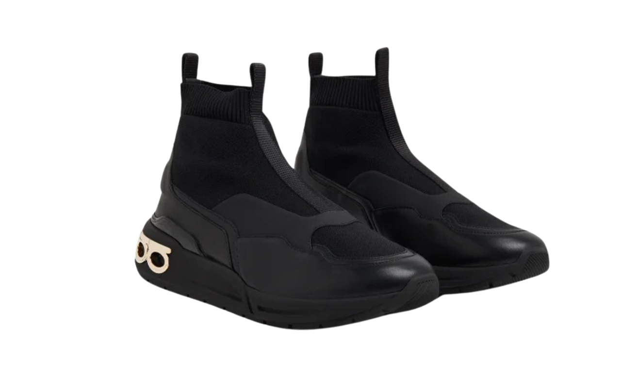 Ferragamo Cosma Sock Sneaker Black - Little Europe