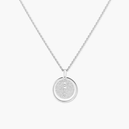 Messika Lucky Move MM Pavé White Gold Diamond Necklace