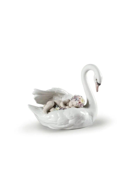 Lladro Drifting Through Dreamland Swan Figurine