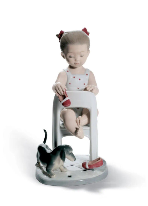 Lladro Fetch My Shoe! Girl Figurine