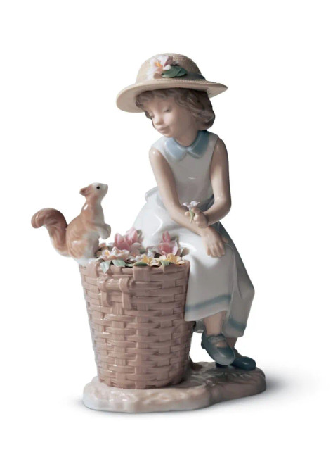 Lladro Hello Little Squirrel Girl Figurine