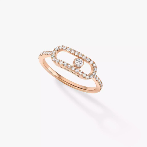 Messika Move Uno Pavé LM Pink Gold Diamond Ring