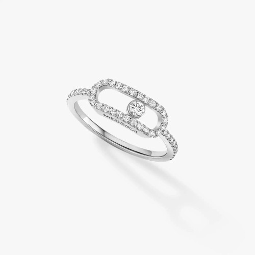 Messika Move Uno Pavé LM White Gold Diamond Ring