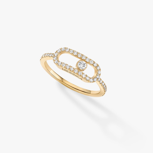 Messika Move Uno Pavé LM Yellow Gold Diamond Ring