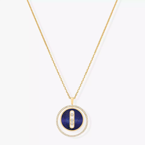 Messika Lapis Lazuli Lucky Move MM Yellow Gold Diamond Necklace