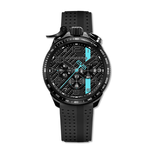 Bomberg BOLT-68 Racing Black & Blue Stripe BS45CHPBA.059.26
