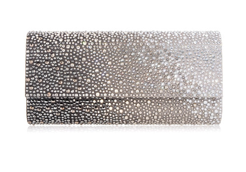 Judith Leiber Perry Crystal Caviar Gradient Platinum