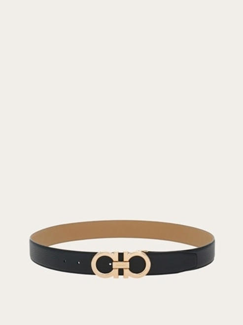 Ferragamo Reversible and adjustable Gancini belt Beige/Black