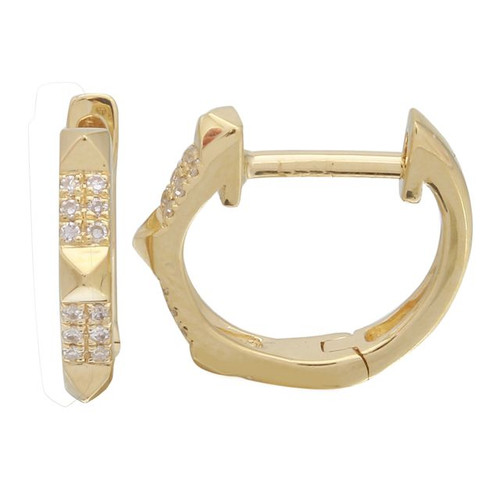 L.E Beach Collection Golden Tides Diamond Huggie Earrings
