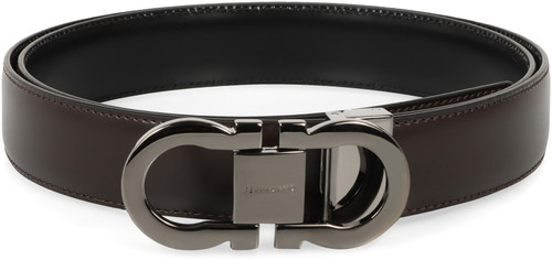 Ferragamo Reversible leather belt Black/ Dark Brown