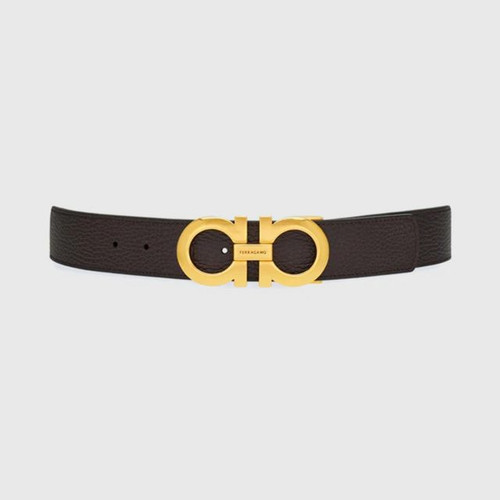 FERRAGAMO Gancini Reversible and Adjustable Belt - Moorish/Black Coffee