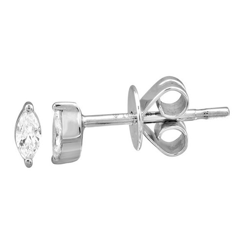 L.E Beach Collection Marquise Wave Diamond Stud