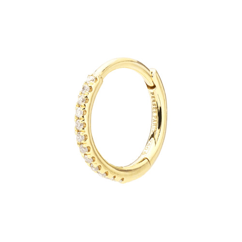 Persée  Single Earring Pave Hoop Yellow Gold