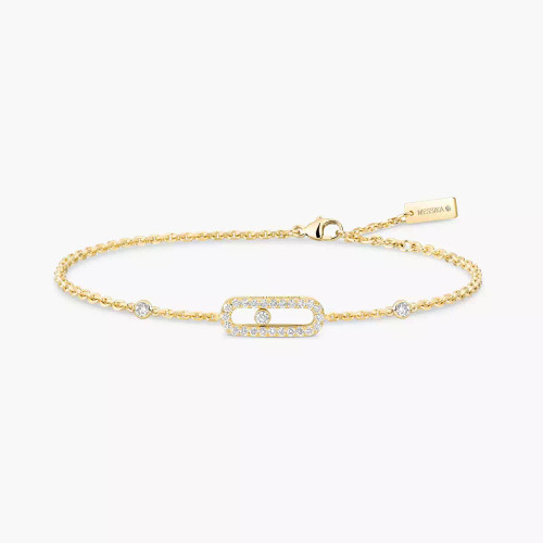 Messika Yellow Gold Move Uno Half Pavé Bracelet