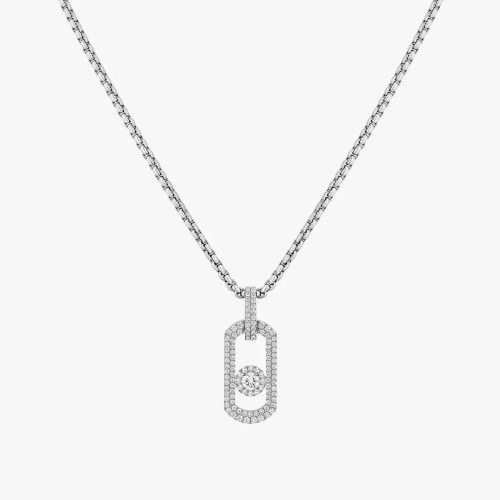 Messika So Move Pavé White Gold Necklace