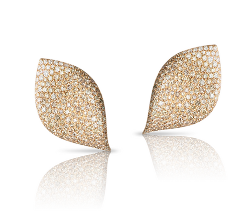 Aleluiá Earrings in 18k Rose Gold with White and Champagne Diamonds.