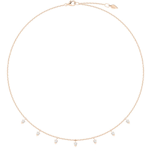 Piaget Sunlight necklace in 18K rose gold set with 7 brilliant-cut diamonds